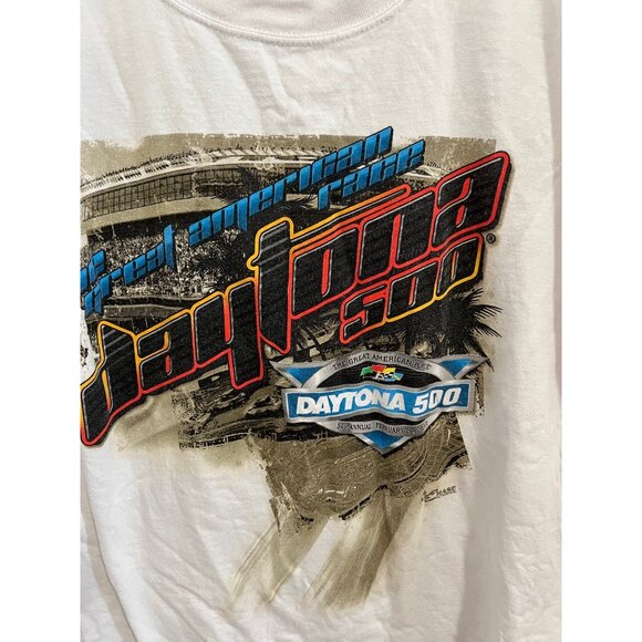 Vintage Chase Authentics 2012 Daytona 500 2XL White NASCAR Graphic T-Shirt 100% - Picture 4 of 5